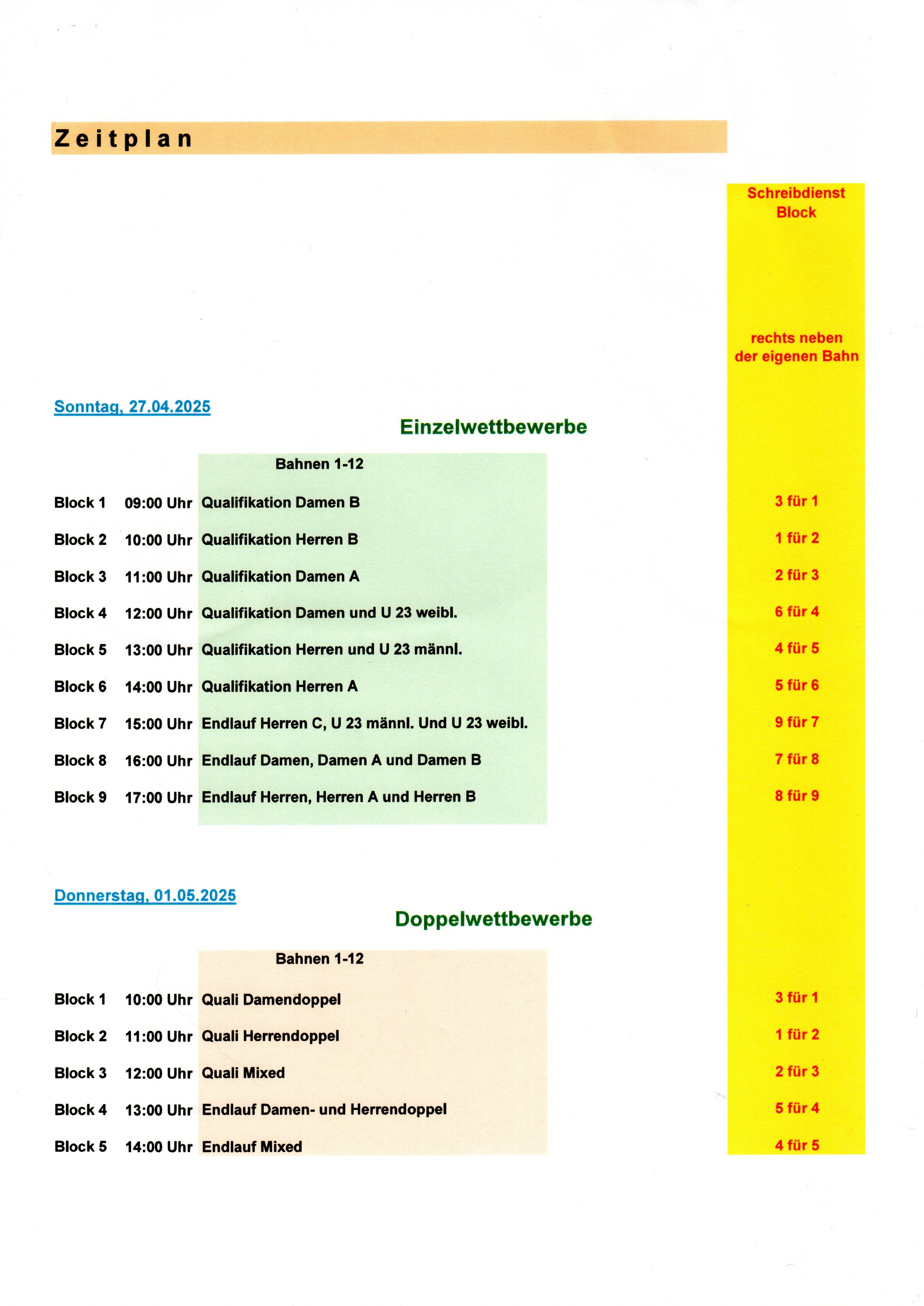 LM Bohle Zeitplan