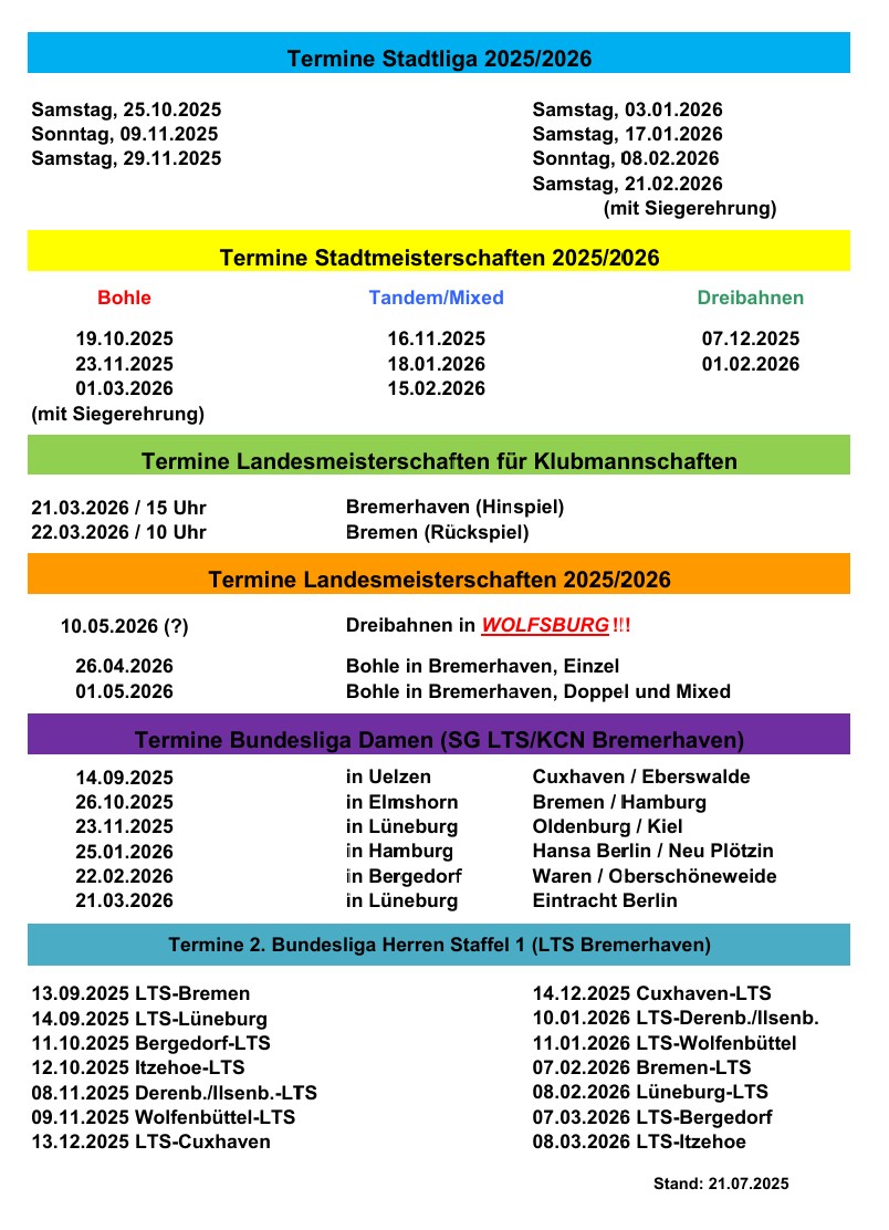 termine saison2025 2026